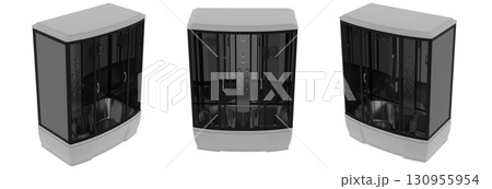 shower cabin isolated on transparent background, 3D illustration, cg render shower cabin isolated on transparent background, 3D illustration, cg render 130955954