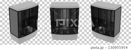 shower cabin isolated on transparent background, 3D illustration, cg render shower cabin isolated on transparent background, 3D illustration, cg render 130955954