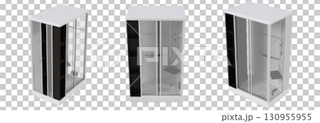 shower cabin isolated on transparent background, 3D illustration, cg render shower cabin isolated on transparent background, 3D illustration, cg render 130955955