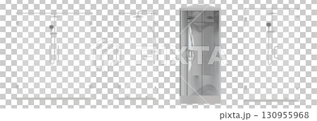 shower cabin isolated on transparent background, 3D illustration, cg render 130955968
