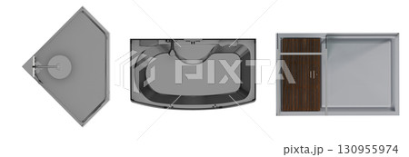 shower cabin isolated on transparent background, 3D illustration, cg render shower cabin isolated on transparent background, 3D illustration, cg render 130955974