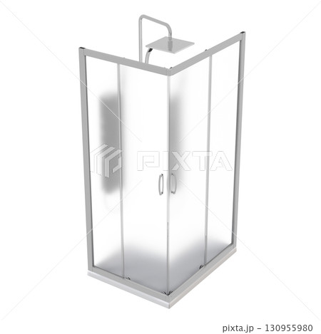 shower cabin isolated on transparent background, 3D illustration, cg render shower cabin isolated on transparent background, 3D illustration, cg render 130955980