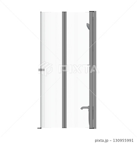 shower cabin isolated on transparent background, 3D illustration, cg render 130955991