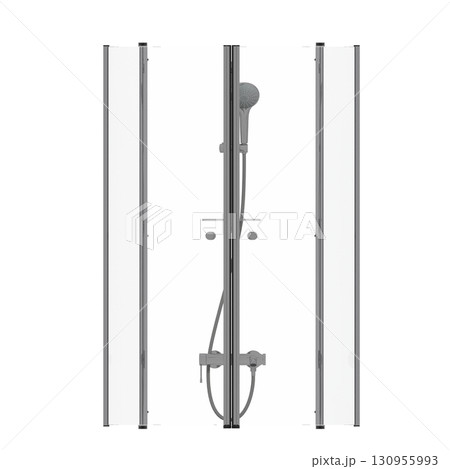shower cabin isolated on transparent background, 3D illustration, cg render shower cabin isolated on transparent background, 3D illustration, cg render 130955993