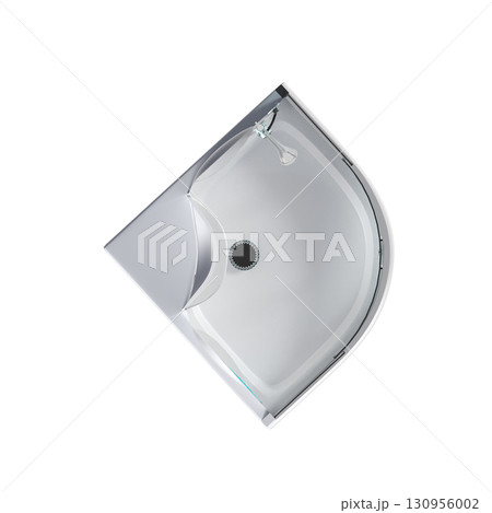 shower cabin isolated on transparent background, 3D illustration, cg render 130956002