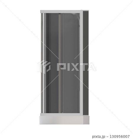 shower cabin isolated on transparent background, 3D illustration, cg render 130956007