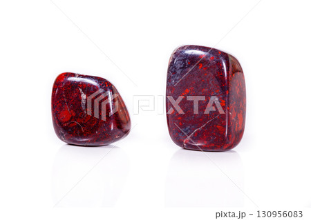 Macro mineral stone jasper hematite on white background 130956083