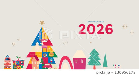 Scandinavian Folk Christmas and New Year 2026 Set 130956178
