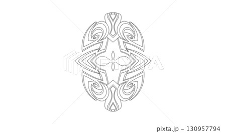Abstract Black and White Mandala Design Element 130957794