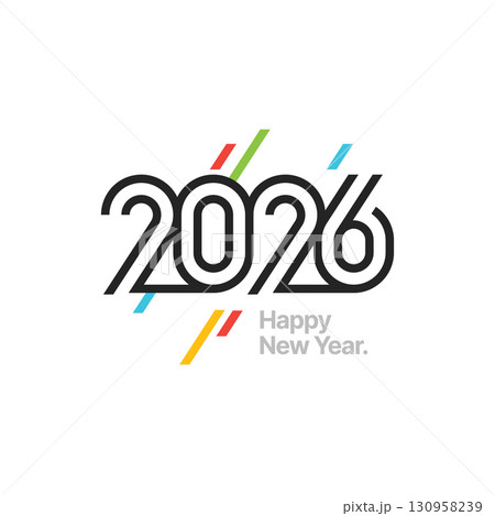 Happy New Year 2026 and Merry Christmas. Logo. 130958239