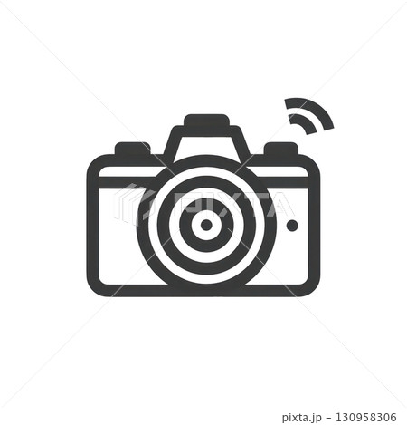 Icon of a camera with aperture symbol, representing photography and visual storytelling in digital art. Isolated on transparent background. PNG, cutout Icon of a camera with aperture symbol, representing photography and visual storytelling in digital art. Isolated on transparent background. PNG, cutout 130958306