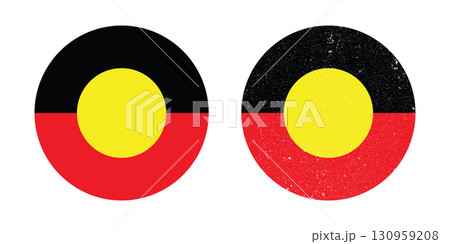 Two variations of the Aboriginal Australian flag, one with a distressed effect. Two variations of the Aboriginal Australian flag, one with a distressed effect. 130959208