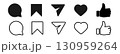 Social Media Icons Set Chat, Bookmark, Share, Heart and Like Symbols - Vector Illustration 130959264