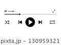 Online Music Application, Digital Audio Player with Control Panel and Playlist EPS10 Vector 130959321