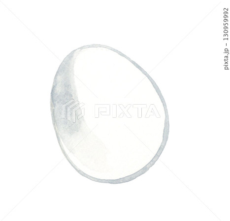 白色の鶏卵　卵料理の手描き水彩イラスト素材 130959992