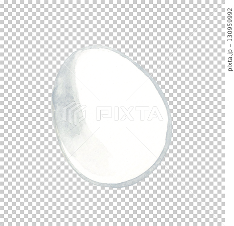 白色の鶏卵　卵料理の手描き水彩イラスト素材 130959992