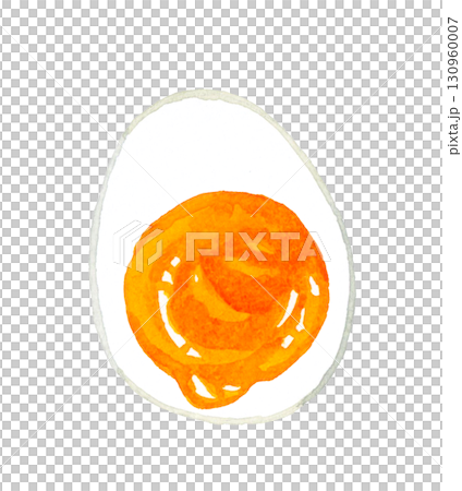 Half-boiled egg (soft-boiled) Hand-drawn watercolor illustration of egg dishes Half-boiled egg (soft-boiled) Hand-drawn watercolor illustration of egg dishes 130960007