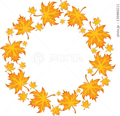 cartoon autumn frame with colorful leaves for textile, napkins, decorations, logo. vector illustration cartoon autumn frame with colorful leaves for textile, napkins, decorations, logo. vector illustration 130960211
