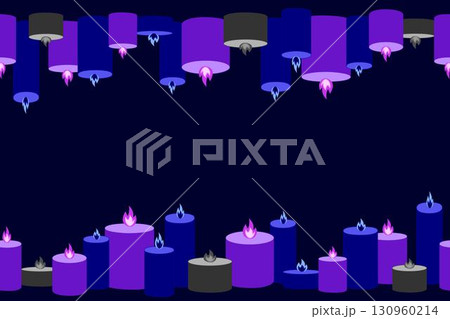 Halloween dark candles seamless border. greeting card template. vector illustration Halloween dark candles seamless border. greeting card template. vector illustration 130960214