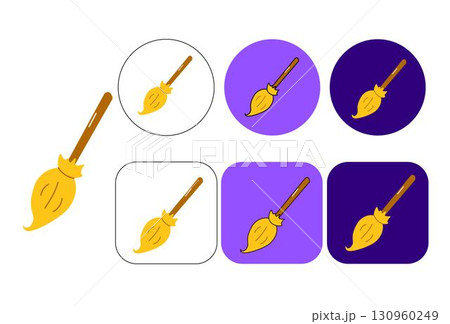 broom icon logo vector illustration simple design 130960249