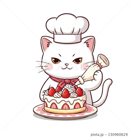 幸せを運ぶ猫のケーキ 130960629