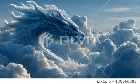 龍の形をした雲。幻想的で縁起の良い空の風景 130960895