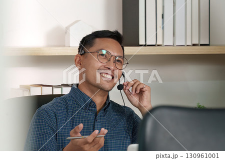 Call Center Team Collaborating on Customer Support Solutions 130961001