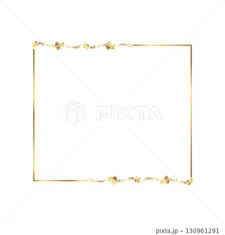 Golden Floral Square Frame Golden warm gold border Golden Floral Square Frame Golden warm gold border 130961291
