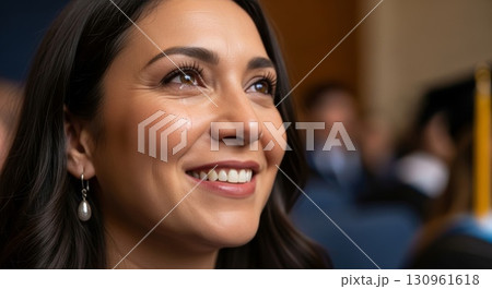 Professional Woman Smiling Confidently in Business Setting 130961618