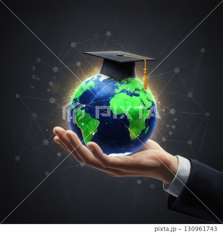 Hand Holding Globe Symbolizing Education and Global Awareness 130961743