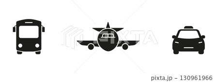 Transportation Modes Solid Icon Set. Public Bus, Airplane, And Taxi Silhouette Symbol Collection. Travel, Commuting, And Transit Solutions. Isolated Vector Illustration Transportation Modes Solid Icon Set. Public Bus, Airplane, And Taxi Silhouette Symbol Collection. Travel, Commuting, And Transit Solutions. Isolated Vector Illustration 130961966