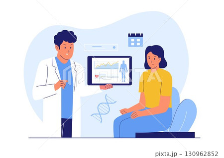 Illustration of Annual Physical Exam and Patient Health Monitoring 130962852