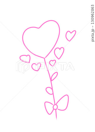 ハートの線画 130962863