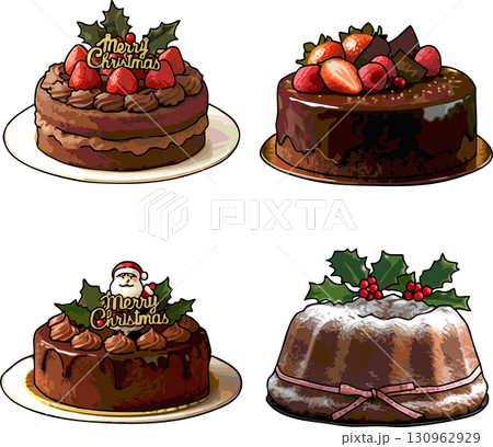 クリスマスのチョコレートケーキ 130962929