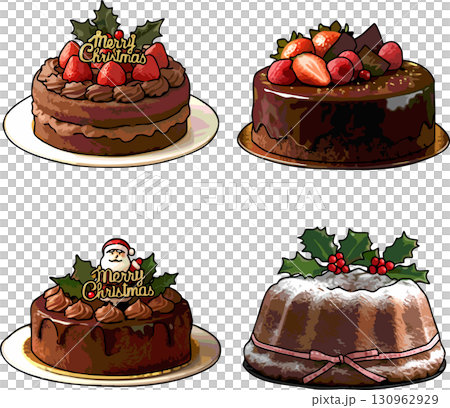 クリスマスのチョコレートケーキ 130962929