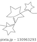 Continuous line drawing of stars. Minimalist black linear sketch isolated on white background. Hand drawn vector illustration. 130963293