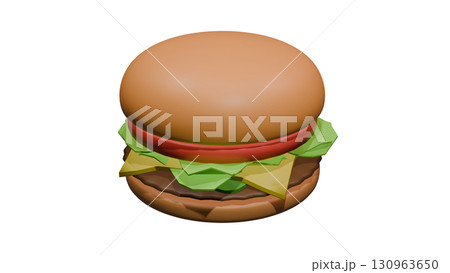 ハンバーガー単体イラスト 130963650