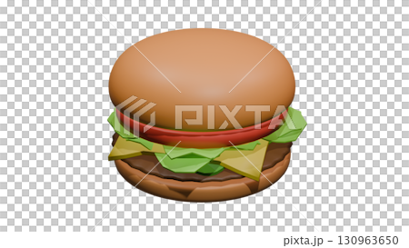 ハンバーガー単体イラスト 130963650