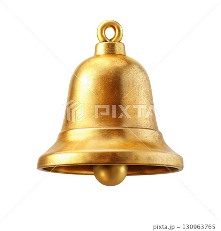 Golden bell hanging with a red ribbon Watercolor PNG White background Golden bell hanging with a red ribbon Watercolor PNG White background 130963765