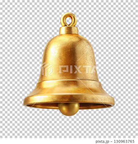 Golden bell hanging with a red ribbon Watercolor PNG White background Golden bell hanging with a red ribbon Watercolor PNG White background 130963765