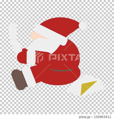 Santa Claus in profile reading a letter Santa Claus in profile reading a letter 130963811