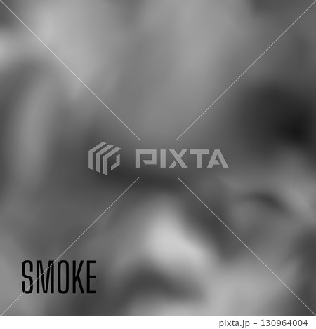 Fire realistic smoke. Fume texture card. Smoky clouds effect. Dust in dirty air. Sky haze. Cigarette smoking. Factory pollution. City smog. Combustion ash. Mist evaporation. Vector grunge background 130964004
