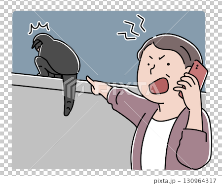 泥棒を見つけ通報する女性 泥棒を見つけ通報する女性 130964317