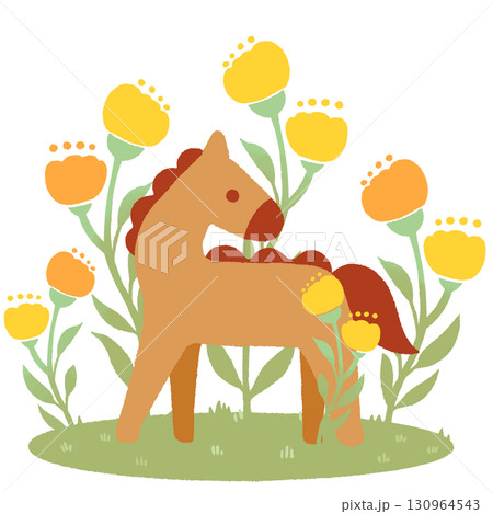 馬 (オレンジ・赤) 馬 (オレンジ・赤) 130964543