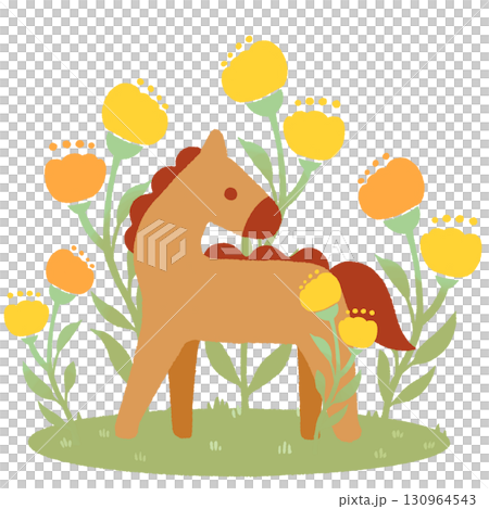 馬 (オレンジ・赤) 馬 (オレンジ・赤) 130964543