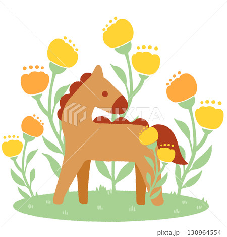 馬 (オレンジ・赤) 馬 (オレンジ・赤) 130964554