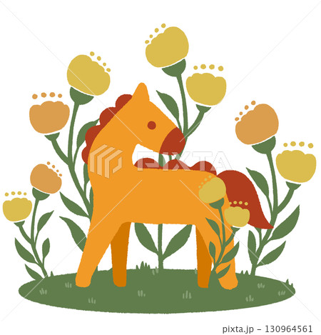 馬 (オレンジ・赤) 馬 (オレンジ・赤) 130964561