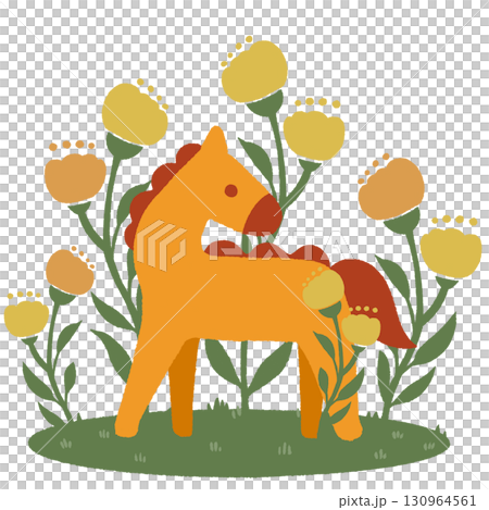 馬 (オレンジ・赤) 馬 (オレンジ・赤) 130964561