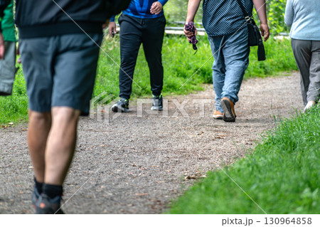 Man walking on a path, helathy activity to make exercice 130964858