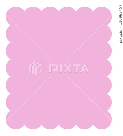 雲みたいなもくもくの四角形ピンク 130965457